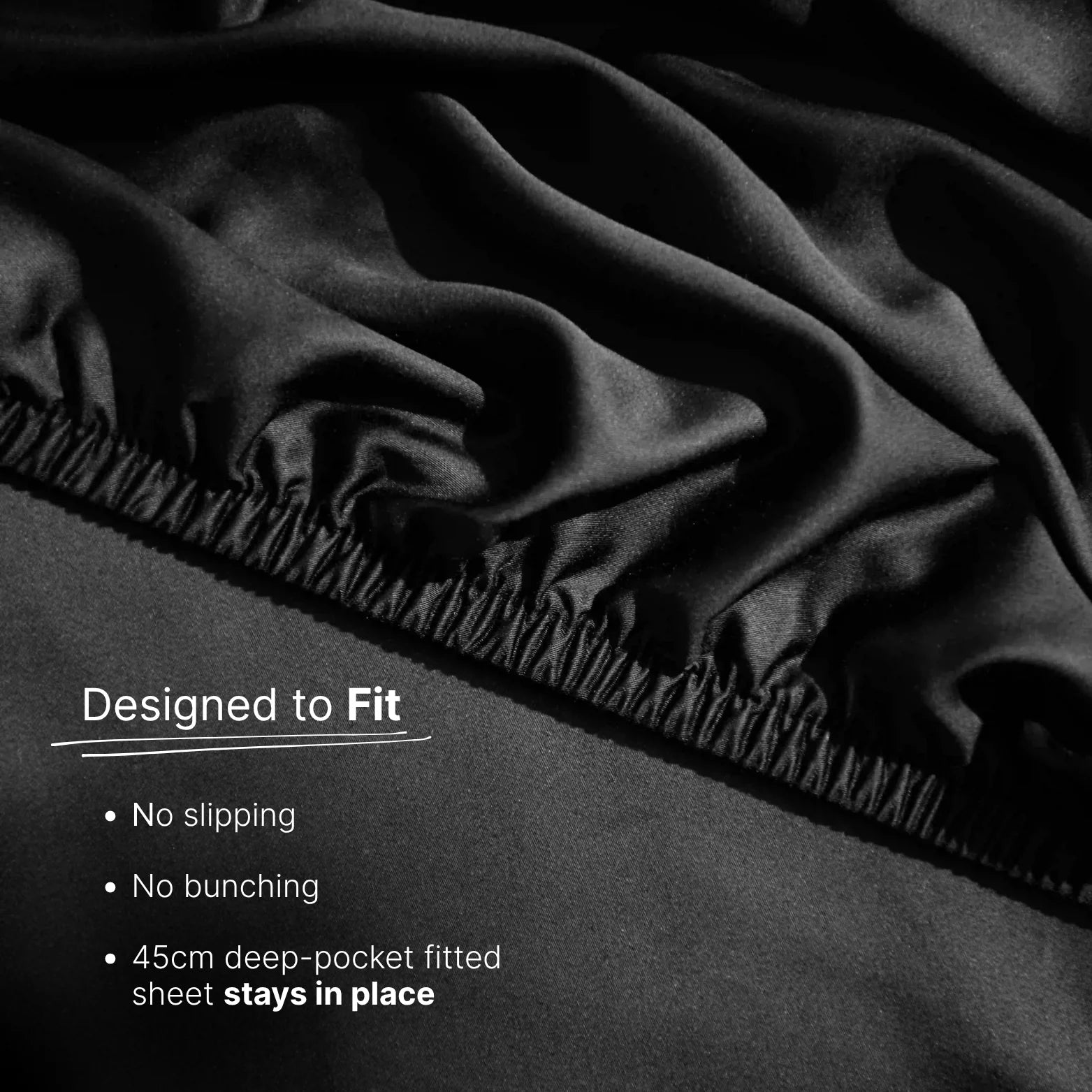 Luxury smooth charcoal bamboo sheet 45cm depth