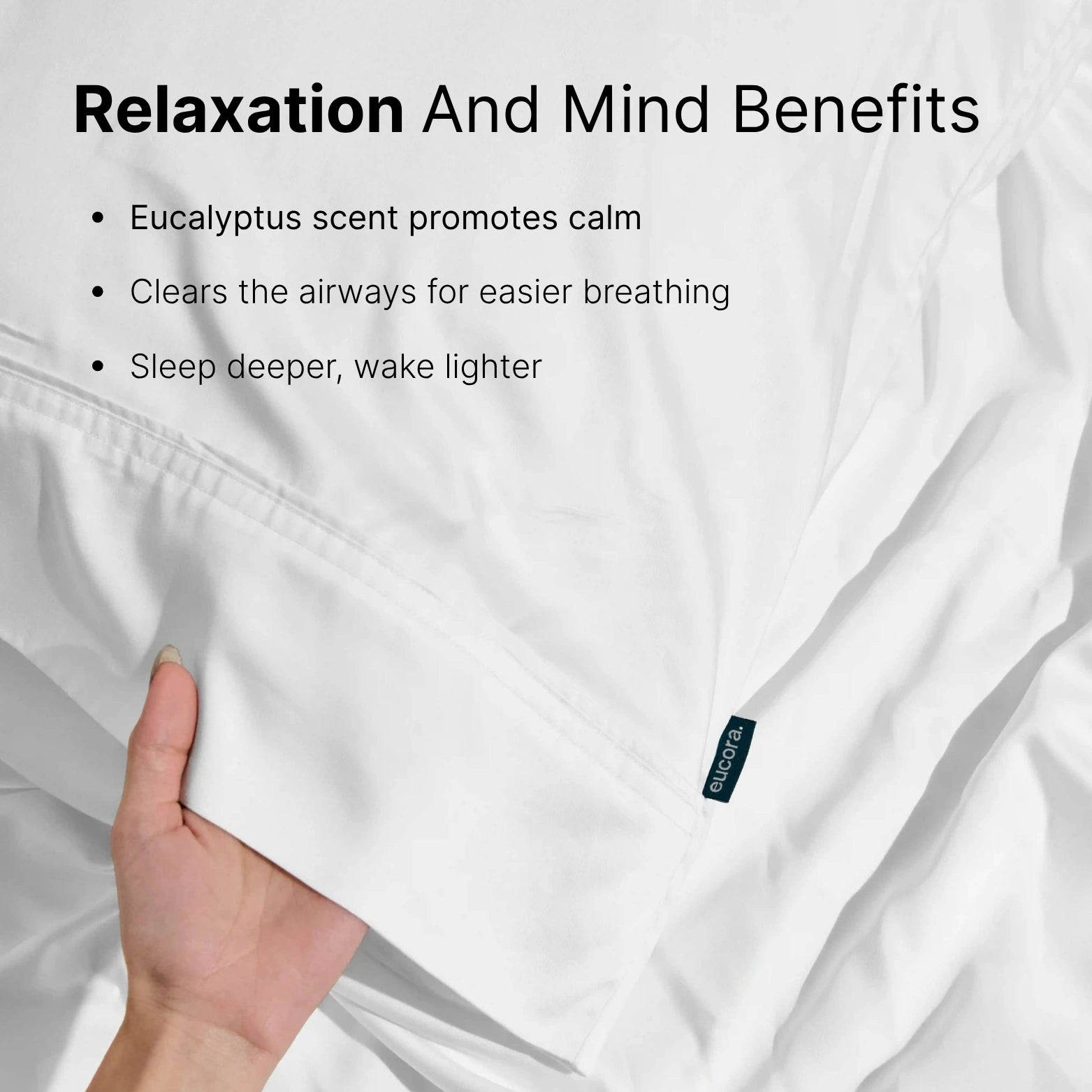 Relaxing eucalyptus-infused bamboo sheets that calm the senses and promote deeper sleep. Spa-like bedding experience for natural stress relief and improved relaxation